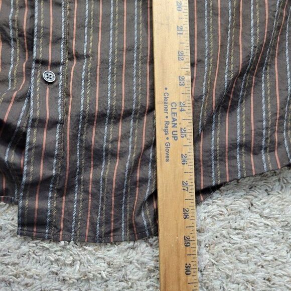 Hugo Boss Shirt Mens Large Brown Striped Button Up Preppy Long Sleeve - Picture 3 of 7